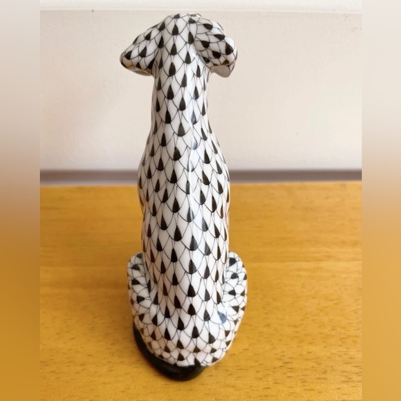 RARE Herend Sitting Dalmatian Black Fishnet Gold-Tone Figurine - Picture 5 of 10